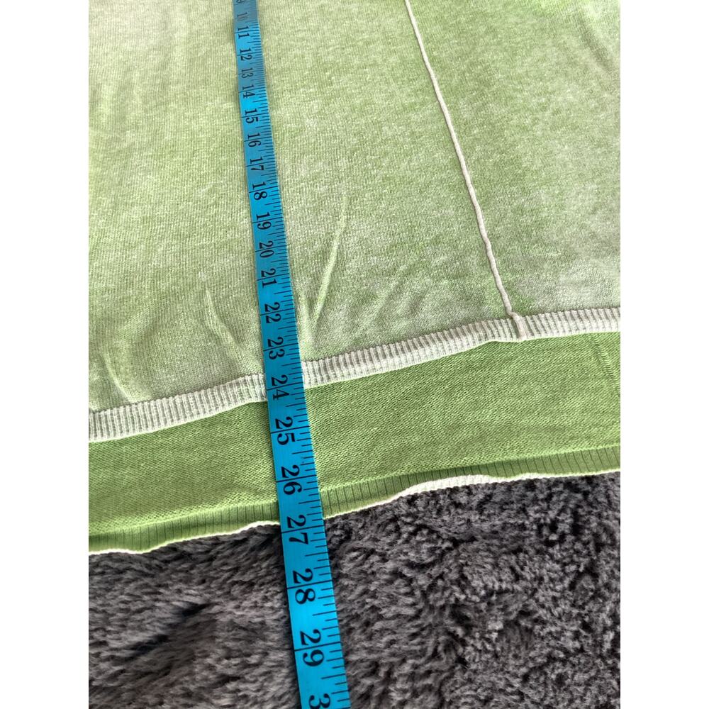 Sundance V-neck knit 3/4 sleeve‎ top green distressing color size large cotton - Picture 8 of 8